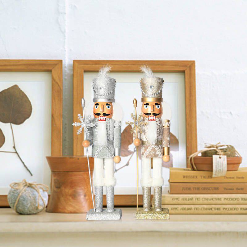 胡桃夹子木质装饰品38CM欧式圣诞树店面橱窗摆件儿童摄影拍摄道具