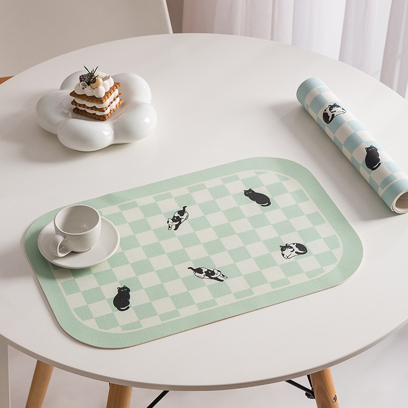 小猫咪皮革餐垫防水防油碗垫免洗餐桌垫茶几杯垫pvc皮餐垫可定制,居家布艺,餐垫,淘宝优惠券,粉丝福利购,淘宝优惠卷