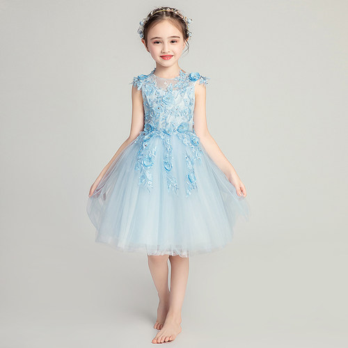 儿童礼服女童小女孩公主裙花童钢琴演出服蓬蓬纱洋气生日走秀婚纱