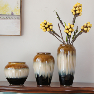 插花陶瓷花瓶玫瑰插花水培富贵竹花盆干花餐桌摆件玄关装饰花插