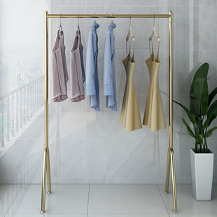 阳台晾晒衣架落地式挂衣服单杆家用楼顶简易卧室内外户外折叠衣架