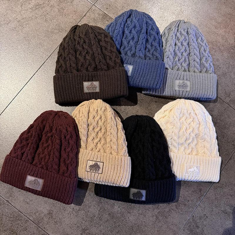 冬季保暖加绒加厚毛线帽