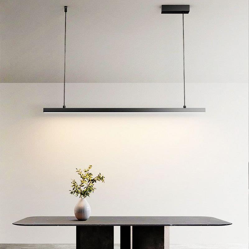极简餐厅吊灯现代简约大气设计师家用一字长条办公室饭厅吧台灯具