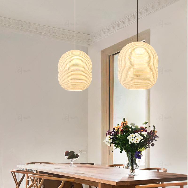 日式侘寂风手工宣纸灯卧室吊灯民宿禅意餐厅客厅复古艺术ins灯具