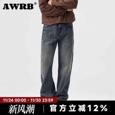 AWRB美式复古水洗牛仔裤