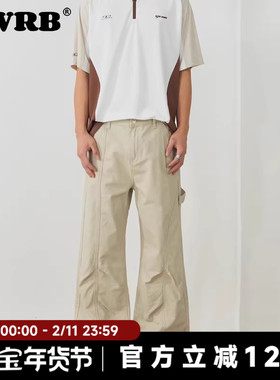 AWRB美式复古解构设计工装裤休闲裤小众宽松微喇高级感男女长裤
