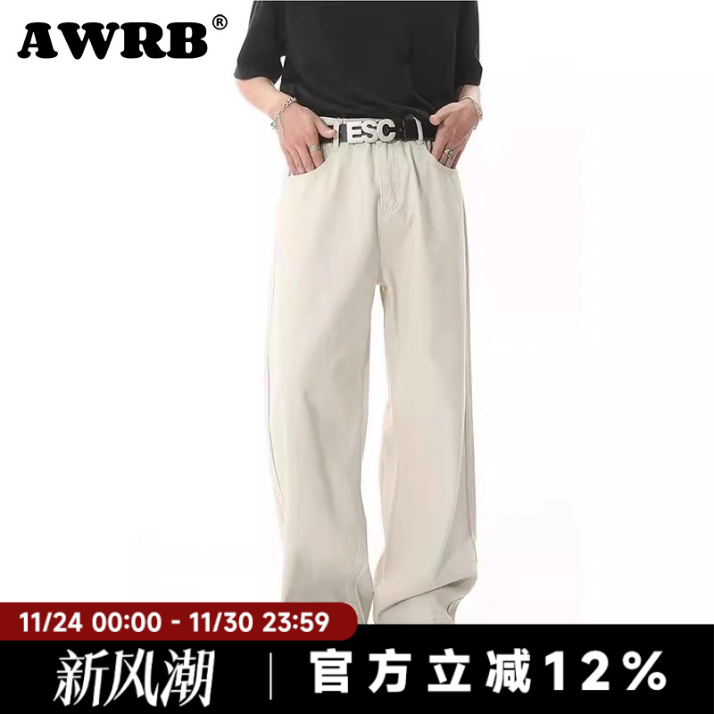 AWRB美式高街直筒基础款牛仔裤