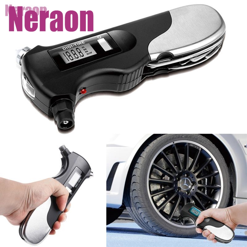车险礼品液晶电子数字多功能数显胎压计 九合一带工具胎压计9in1
