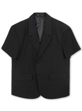 ZINGUP 宽松休闲黑色西装外套 复古轻奢感西装+西裤两件套