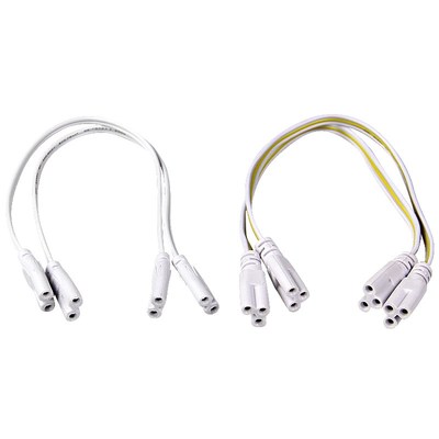 T4T5连接线T8一体化3孔双插头日光灯支架LED灯管对接头转接延长线