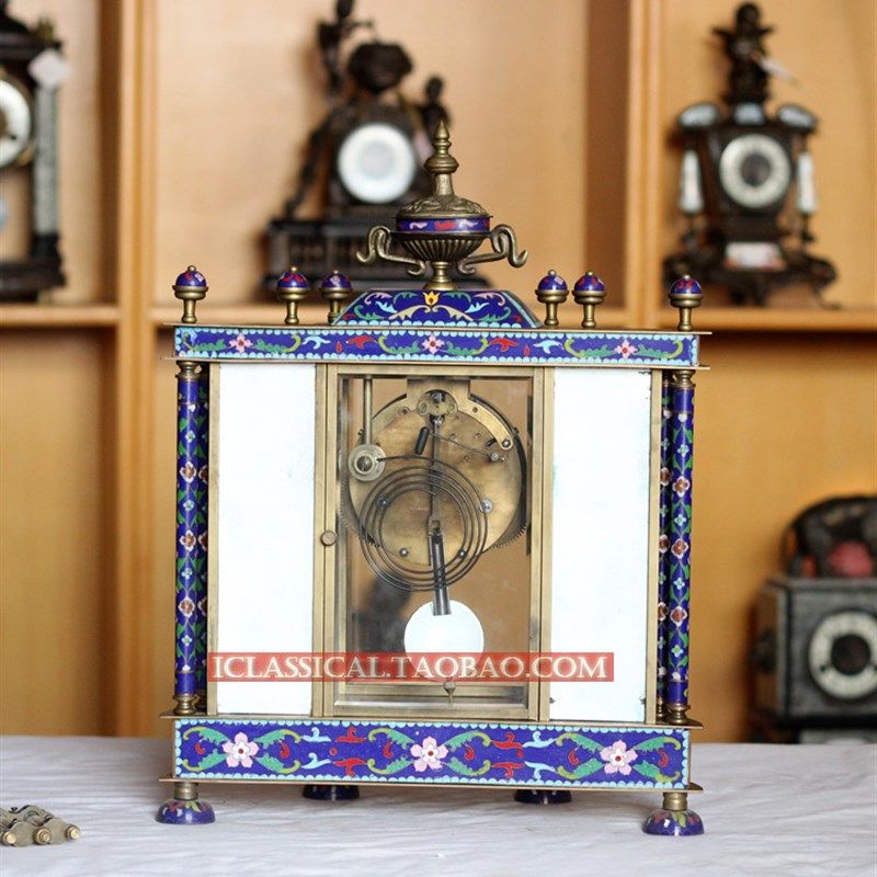 仿古工艺摆设 欧式景泰蓝复古座钟钟表,家居饰品,座钟,淘宝优惠券,粉丝福利购,淘宝优惠卷