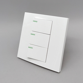 三开单控开关86型3位双联3开面板家用墙壁三位双联子插座暗装 雅白