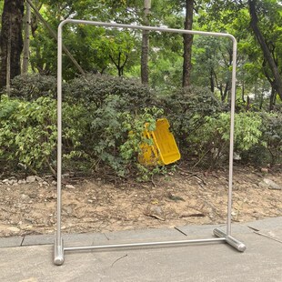 服装店网红女装店货架不锈钢展示架陈列架中岛侧挂落地式挂衣架子