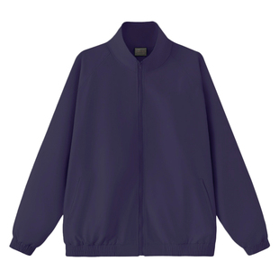 紫色短款棉服高级感男士冬季外套菱格深紫色棉衣男生飞行员夹克男