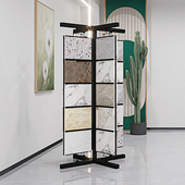 瓷砖展示架落地样品架展厅陈列架可旋转瓷砖展示架大理石样品简