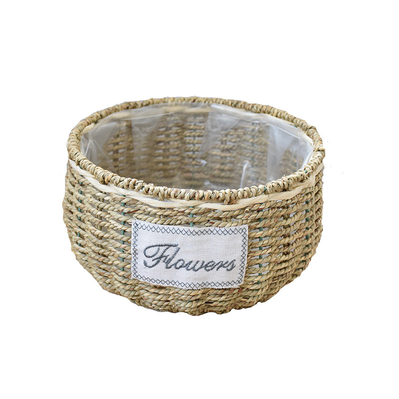 草编花盆藤编柳编花篮田园手工编织插花篮子绿萝多肉壁挂手提摆件,家居饰品,花篮,淘宝优惠券,粉丝福利购,淘宝优惠卷