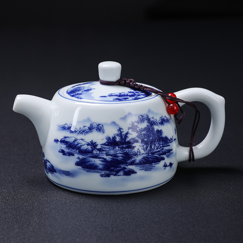 青花瓷复古茶壶泡茶功夫茶具陶瓷泡茶壶家用泡茶器简约专用单个壶