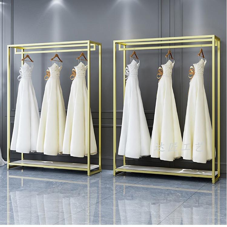 影楼婚纱架旗袍展示架北欧女装店长裙服装架落地双层西装礼服架子