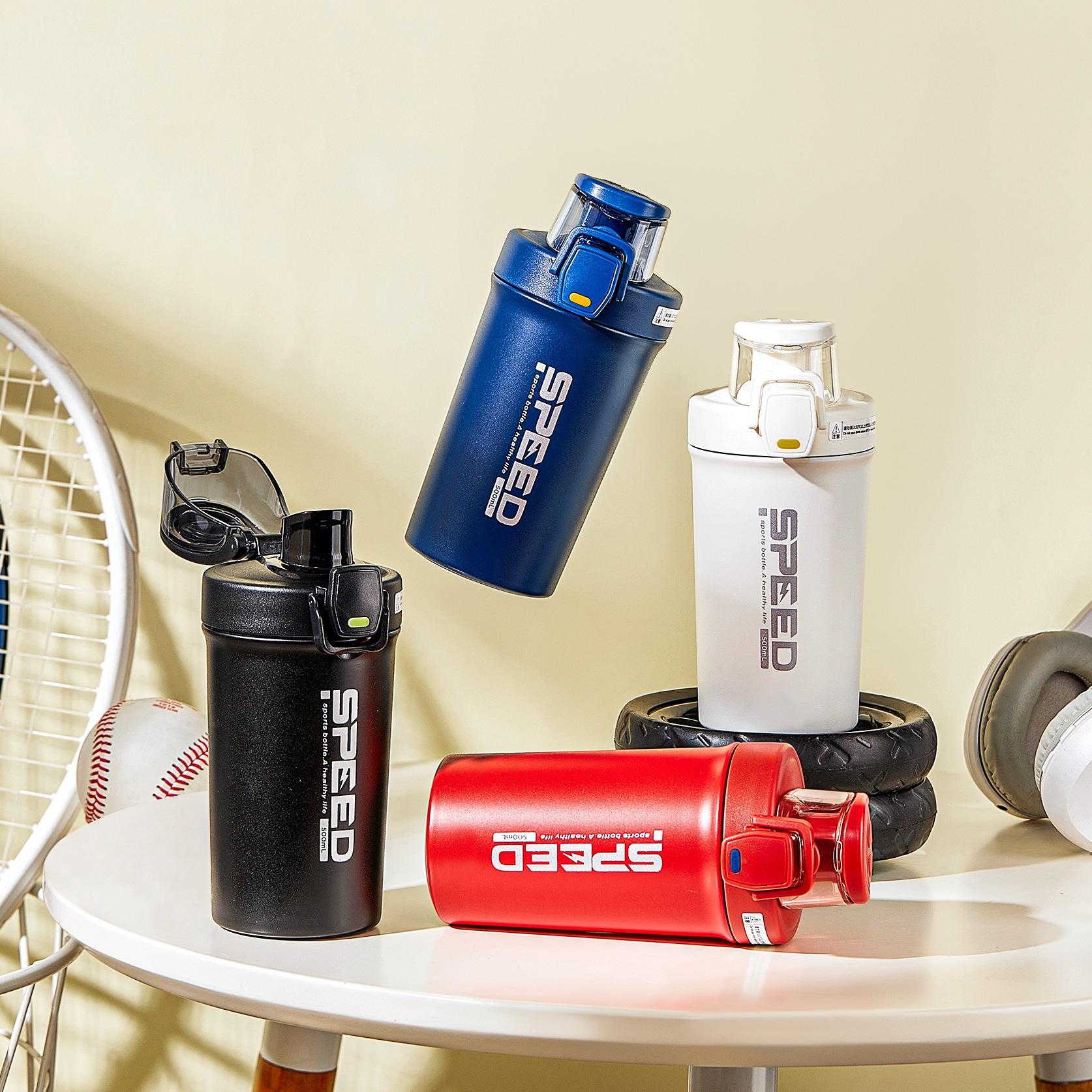 迈动双饮保温杯女生吸管杯不锈钢车载水杯简约户外运动杯子刻字