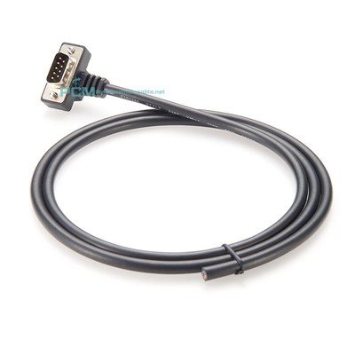 232串口DB9弯头串口延长线9针单头线免焊接线公头母W头屏蔽数据线