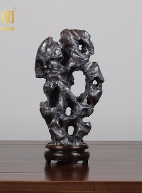 新中式古典禅意j太湖石陶瓷摆件家居会所样板房间书房玄关软装饰