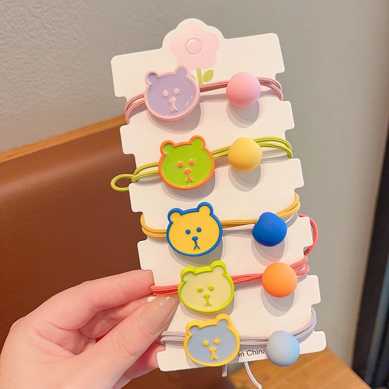 2023爆款儿童可爱发饰头绳高弹力不伤发头饰超可爱卡通花朵发绳