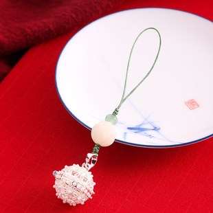 古风香囊球吊坠复古镂空香薰球香丸球纯铜香丸熏香香球手机链挂件