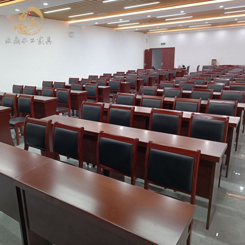 双人会议桌椅组合 油漆会议室条桌实木贴皮长条桌 培训条形桌组合