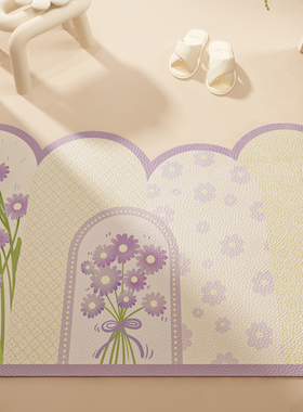 入户门奶油风地垫高级进门门口玄关可擦免洗PNVC脚垫防滑耐磨地毯