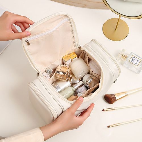 新款化妆包大容量旅行收纳包手提枕头包便携pu洗漱包多功能化妆包