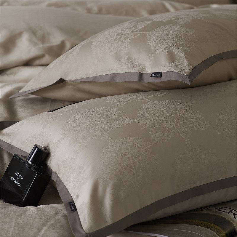 澳棉120支提花四件套纯棉驼色床上用品拼接高级感高档4件Y套1.8米,床上用品,床品套件/四件套/多件套,淘宝优惠券,粉丝福利购,淘宝优惠卷