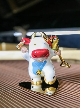 稀奇艺术开运好礼《好牛叉》I桌面招财牛雕塑摆件