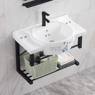 小户型阳台卫生间北欧壁挂墙式 洗手盆单盆浴室厕所U家用洗脸简易