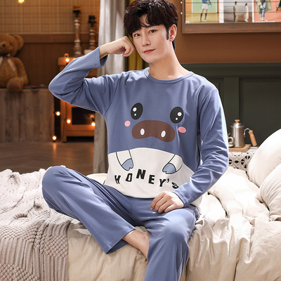 青少年睡衣男e春秋款男款纯棉可爱2022年新款男士秋冬款家居服套