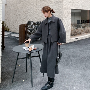 K318通勤女装 现货 P215 G196 夹棉加厚羊毛呢两件套2C212