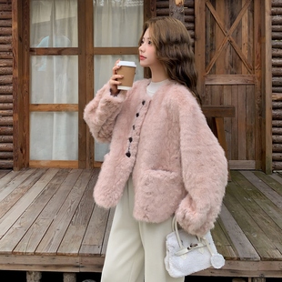 爱心扣环保皮草皮毛一体外套 8612P175K258 2B115