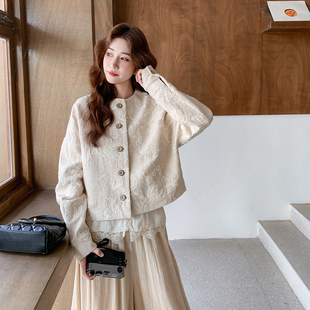 小香风刺绣提花短外套2D009 新中式 2579P175K248 秋装 2025新款