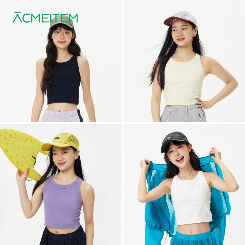ACMEITEM爱棵米 户外彩色亲肤运动背心带胸垫内搭修身吊带上衣女