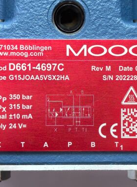 D661-4697C G15JOAA5VSX2HA # MOOG//穆格，比例伺服阀