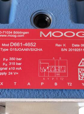 D661-4652 G15JOAA6VSX2HA # MOOG//穆格，比例伺服阀
