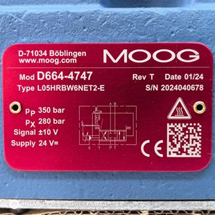 MOOG穆格 D664 L05HRBW6NET2 比例伺服阀 4747