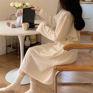 睡袍女款春秋冬季甜美日系浴衣浴袍系H带速干纯棉薄款家居服睡衣