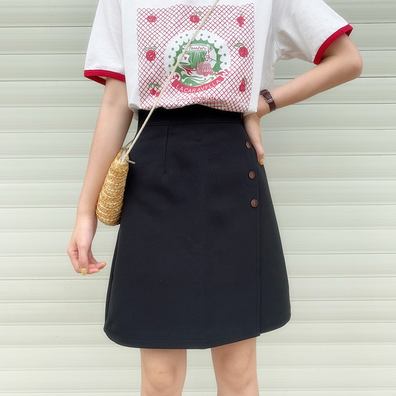 2021新款下身裙高腰中长裙超火的裙子胖MM短裙A字中裙半身裙女夏