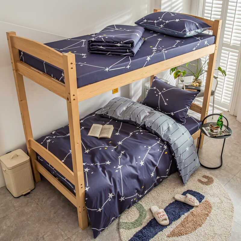 学生三件套纯棉床上用品宿舍寝室单人床全棉床单被套被褥一整套六