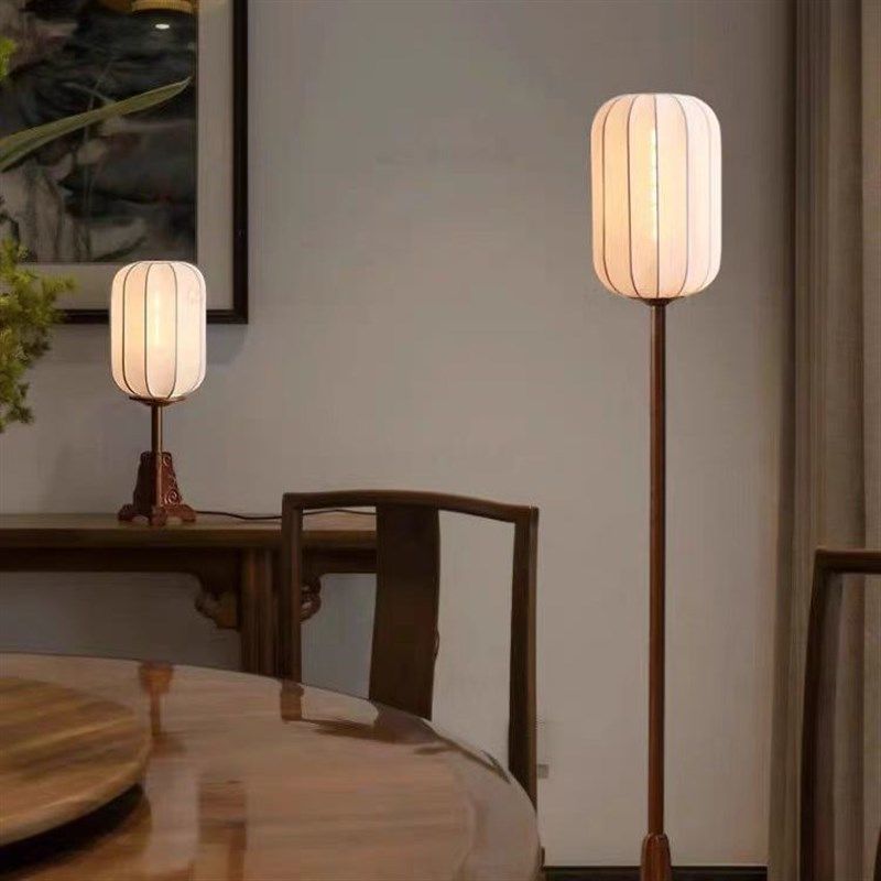 新中式落地灯客厅茶室侘寂书房卧室床头灯中国风禅意实木复古台灯,家装灯饰光源,置物功能落地灯,淘宝优惠券,粉丝福利购,淘宝优惠卷