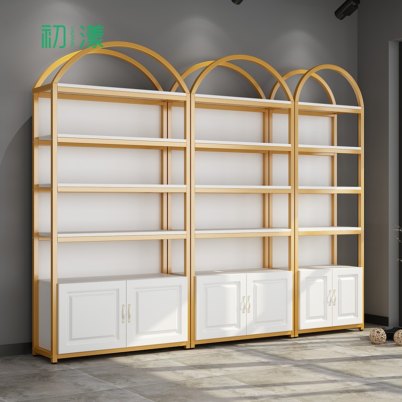 美容院产品展示柜美甲柜子化妆品置物架护肤品组合货架展示架立式