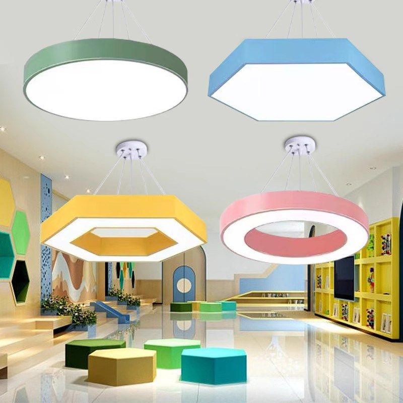 创意卡通圆形六边形吊灯幼儿园教室舞蹈房母婴店儿童乐园造型顶灯,家装灯饰光源,商用吊灯,淘宝优惠券,粉丝福利购,淘宝优惠卷