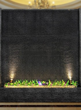 简约水幕墙瀑布喷泉流水招财屏风玄关隔断酒店大厅庭院景观摆件