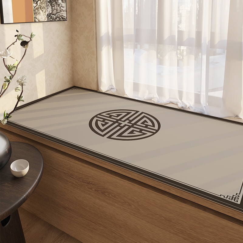 新中式飘窗垫四季通用防水防晒坐垫可裁剪pu可定制薄款可洗窗台垫