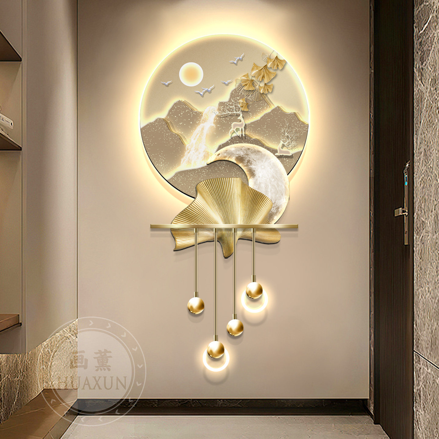 新款走廊过道格栅创意墙壁画